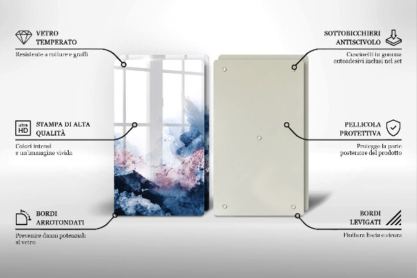 Induction hob cover Abstraction painted mountains