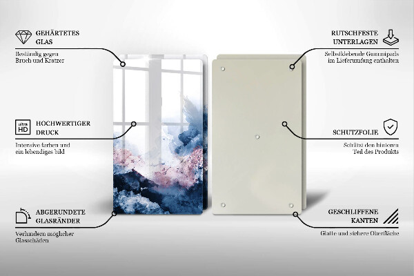 Induction hob cover Abstraction painted mountains