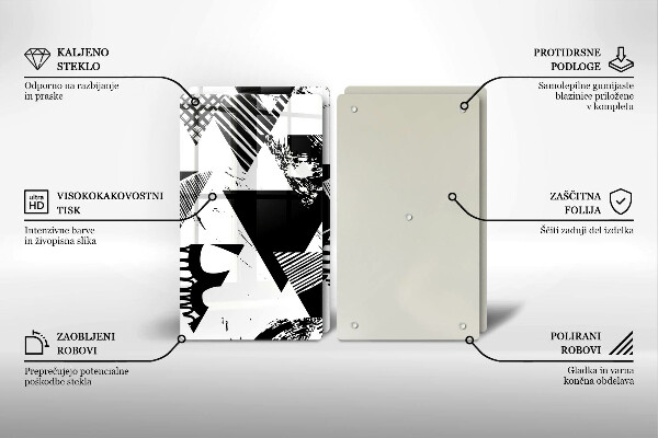 Induction hob cover Geometric triangles