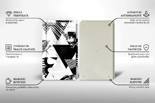 Induction hob cover Geometric triangles