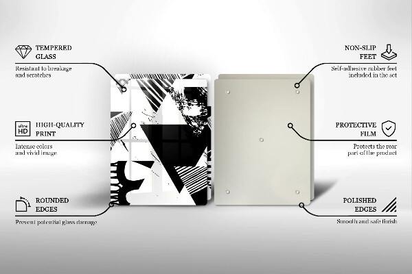 Induction hob cover Geometric triangles