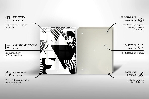 Induction hob cover Geometric triangles