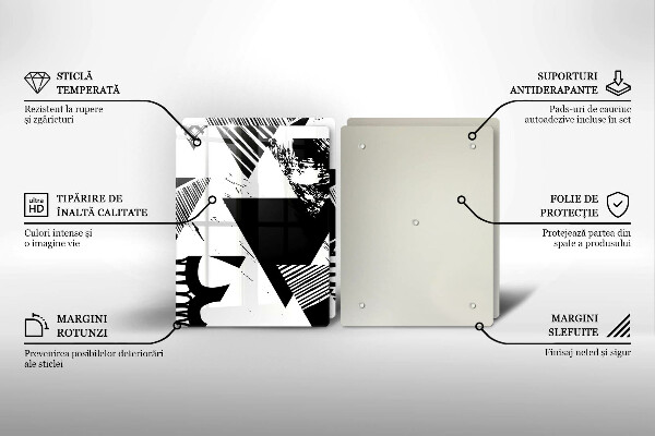 Induction hob cover Geometric triangles