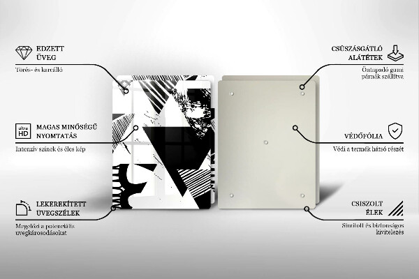 Induction hob cover Geometric triangles