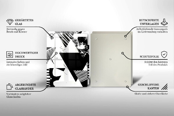 Induction hob cover Geometric triangles