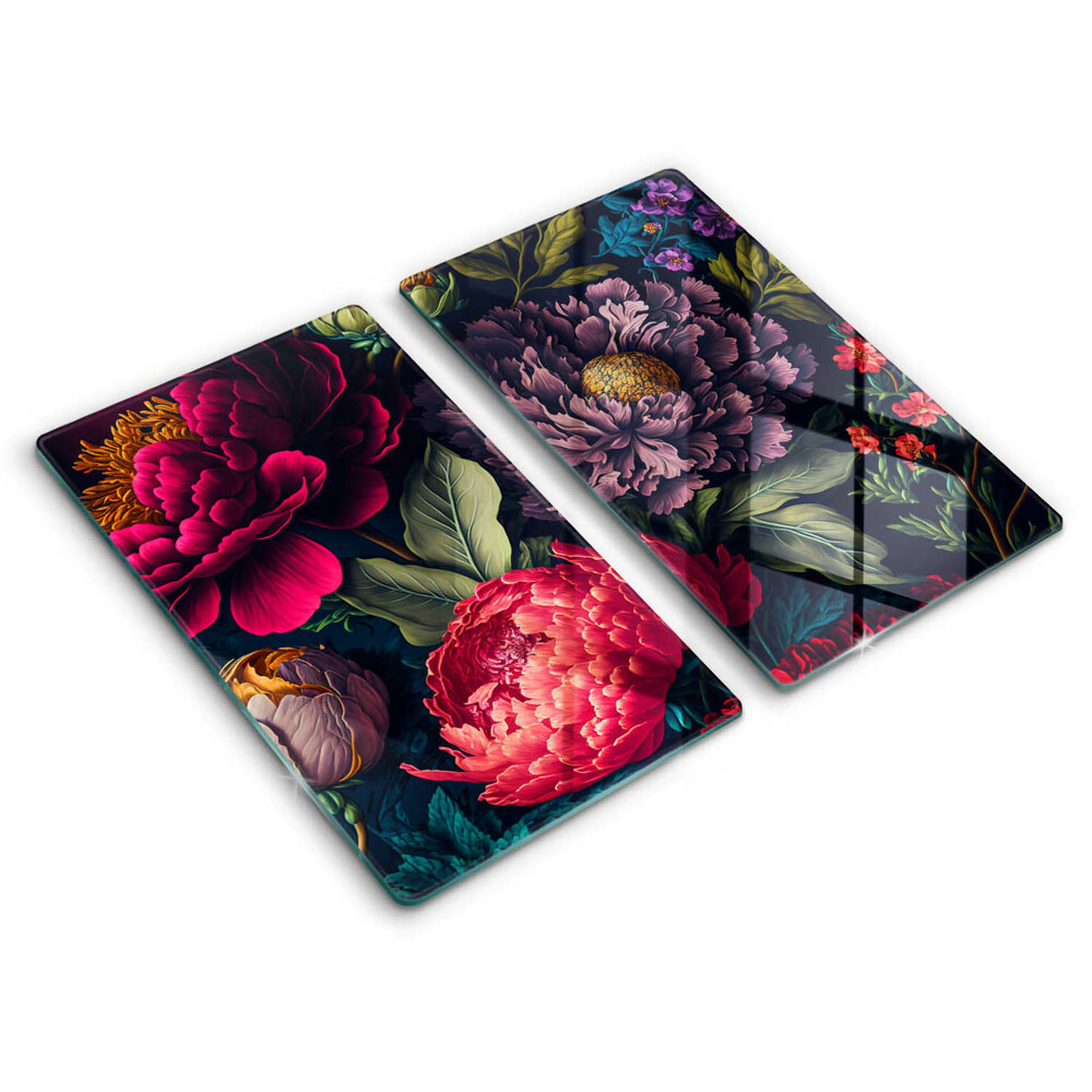 Induction hob cover Beautiful flowers