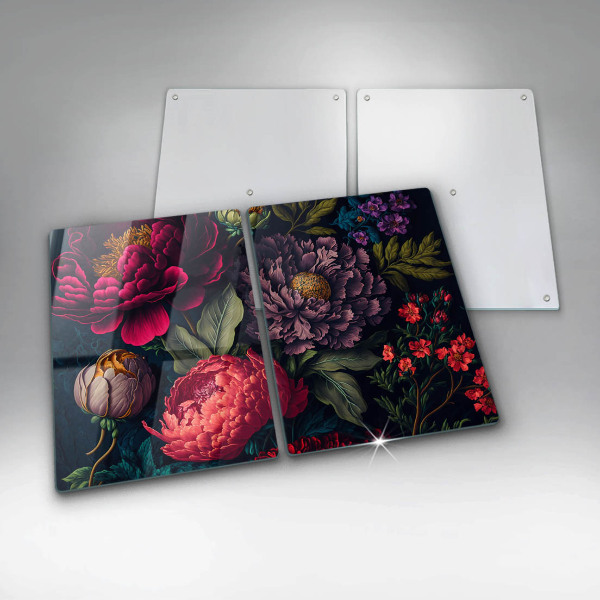 Induction hob cover Beautiful flowers