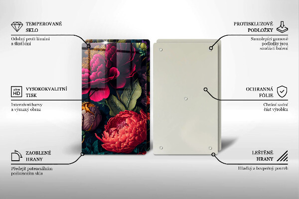 Induction hob cover Beautiful flowers