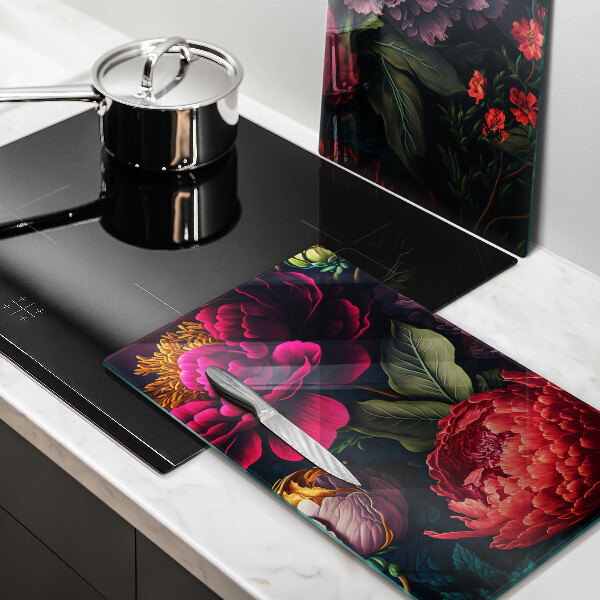Induction hob cover Beautiful flowers