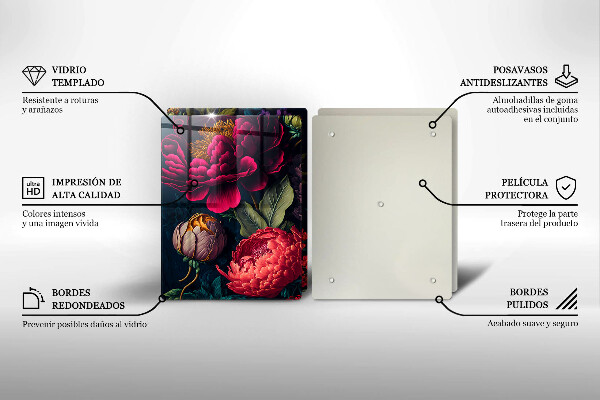 Induction hob cover Beautiful flowers