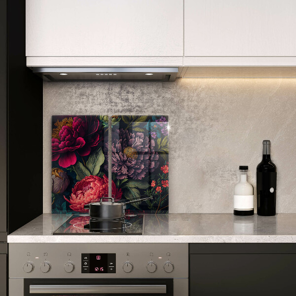 Induction hob cover Beautiful flowers