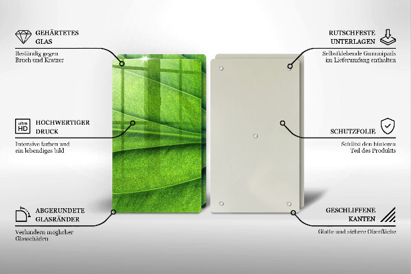 Induction hob cover Nature leaf veins