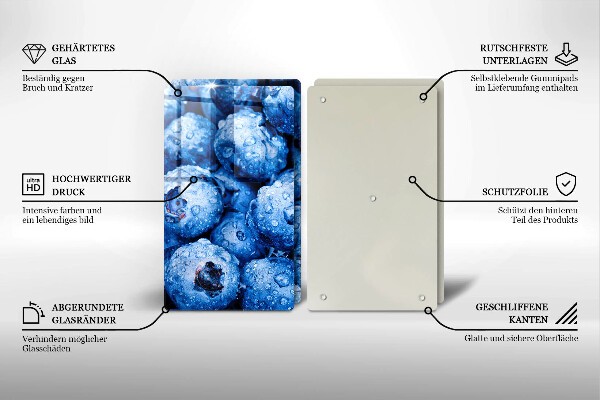 Induction hob cover Juicy blueberries