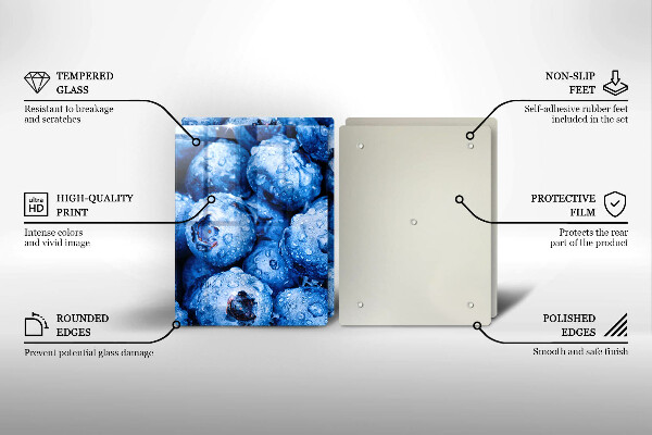 Induction hob cover Juicy blueberries