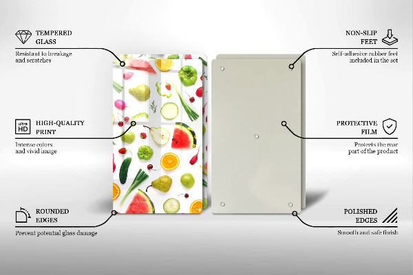 Kitchen worktop protector Fruit and vegetables pattern