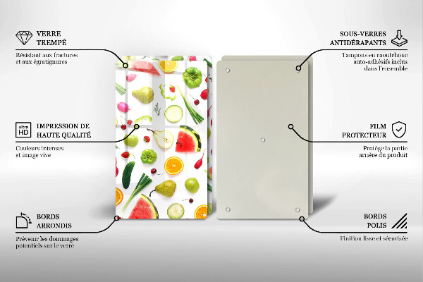Kitchen worktop protector Fruit and vegetables pattern