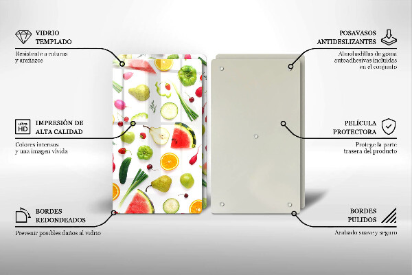 Kitchen worktop protector Fruit and vegetables pattern