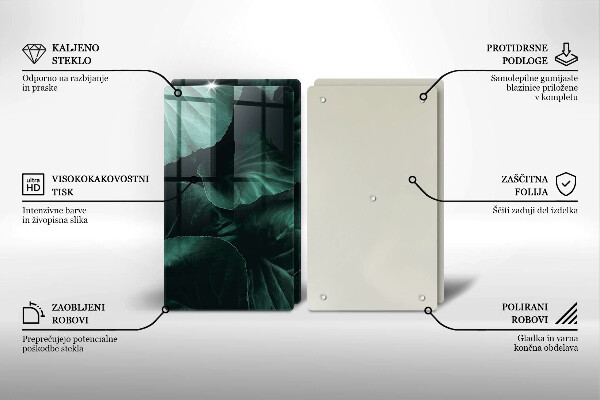 Kitchen worktop protector Wild dark leaves