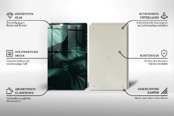 Kitchen worktop protector Wild dark leaves