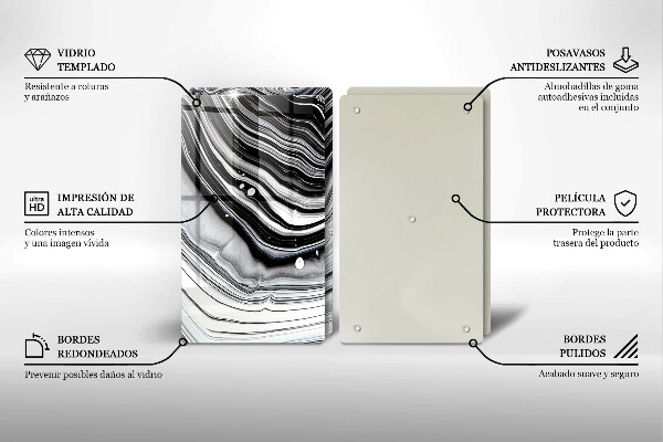 Induction hob cover Ink abstraction