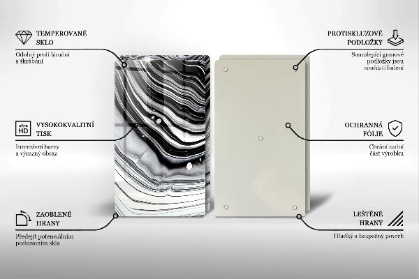 Induction hob cover Ink abstraction