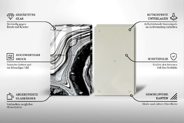 Induction hob cover Ink abstraction