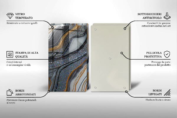 Work surface savers Rock with gold