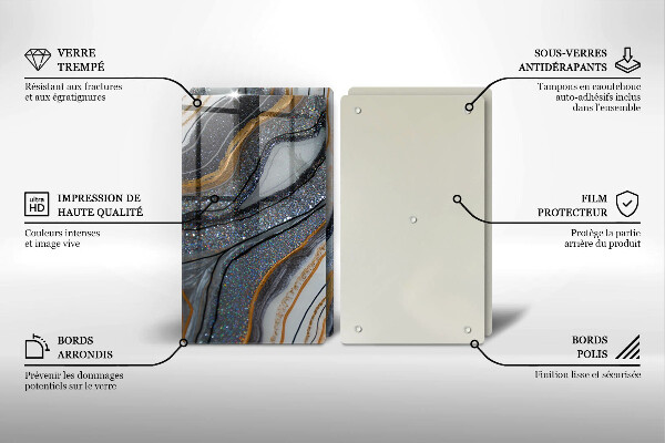 Work surface savers Rock with gold