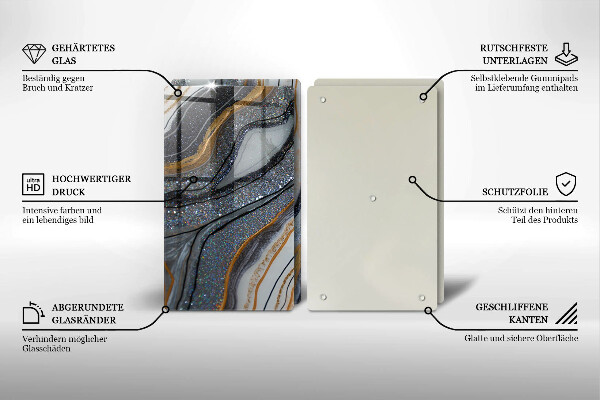 Work surface savers Rock with gold