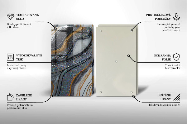 Work surface savers Rock with gold