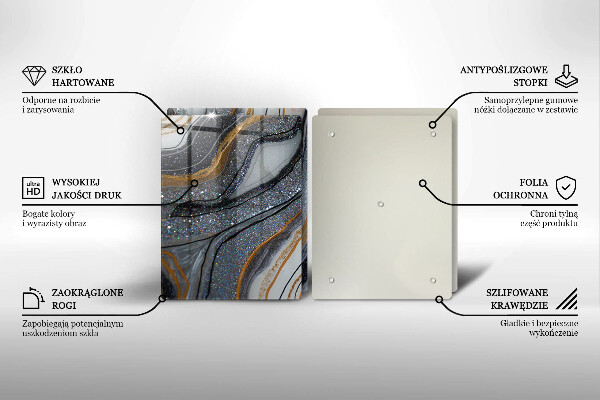 Work surface savers Rock with gold