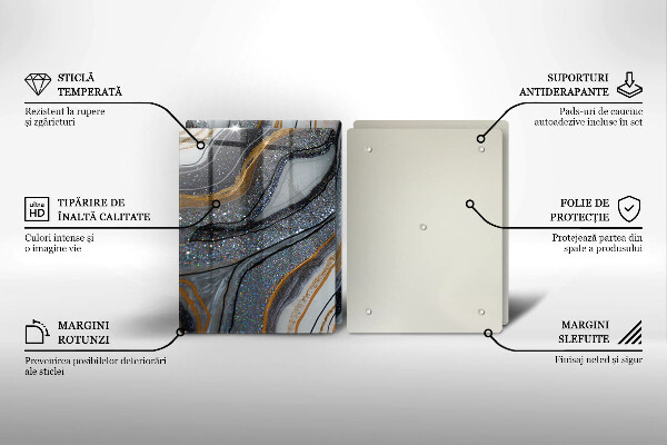 Work surface savers Rock with gold