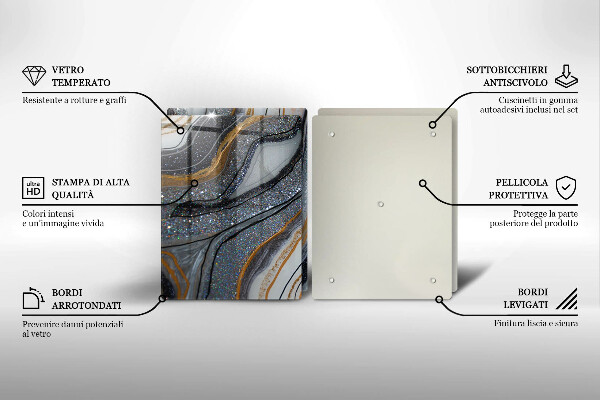 Work surface savers Rock with gold