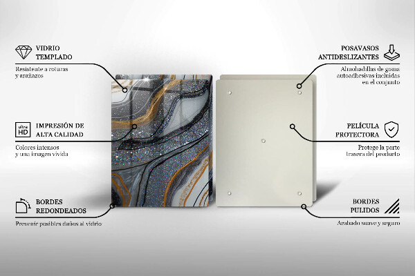 Work surface savers Rock with gold