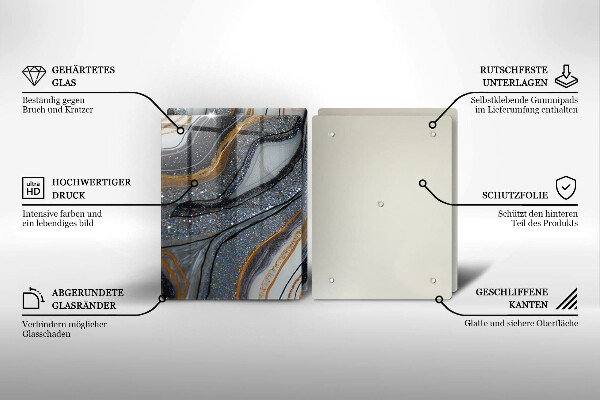 Work surface savers Rock with gold