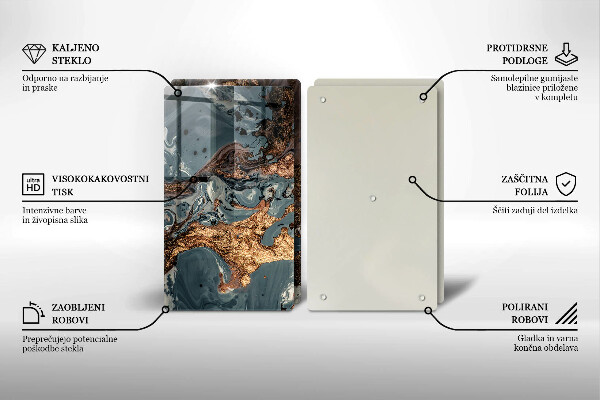 Induction hob cover Golden Rock structure