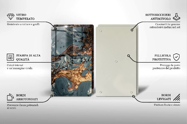 Induction hob cover Golden Rock structure