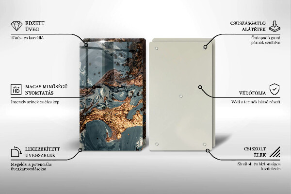 Induction hob cover Golden Rock structure