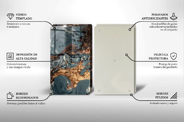 Induction hob cover Golden Rock structure