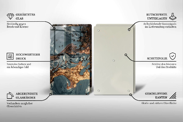 Induction hob cover Golden Rock structure