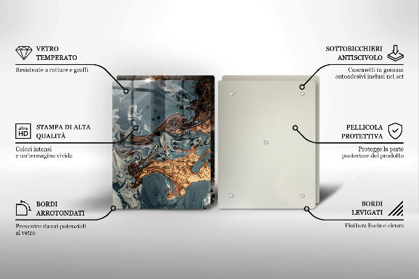 Induction hob cover Golden Rock structure