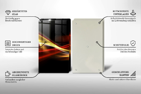 Induction hob cover Abstraction of smoke and light
