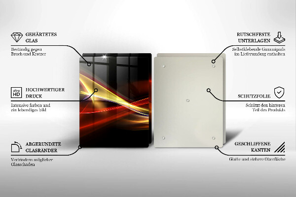 Induction hob cover Abstraction of smoke and light