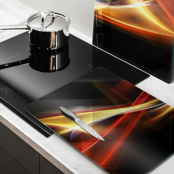 Induction hob cover Abstraction of smoke and light