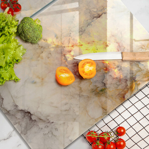 Induction hob cover Marble texture with gold