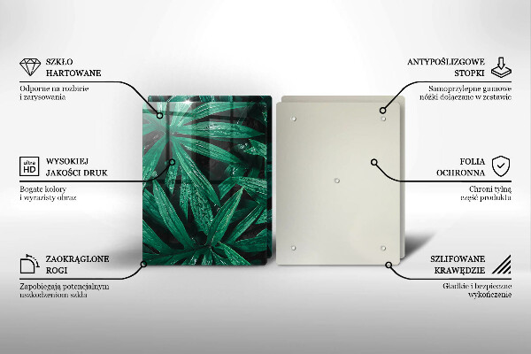 Induction hob cover Plants leaves