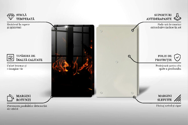 Induction hob cover Fire flame