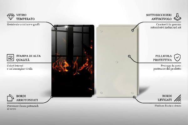 Induction hob cover Fire flame