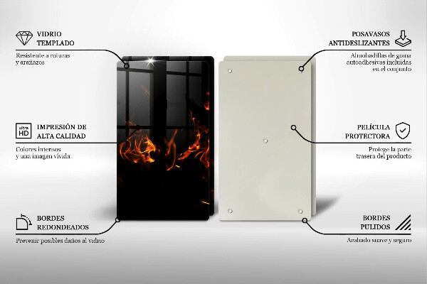 Induction hob cover Fire flame