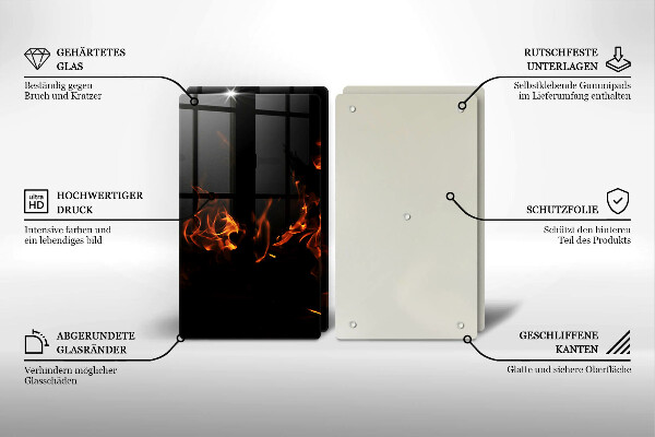 Induction hob cover Fire flame